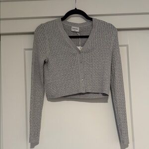 Aritzia cable knit v neck cardigan